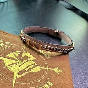 Coach Pink&Gold Leather Bracelet